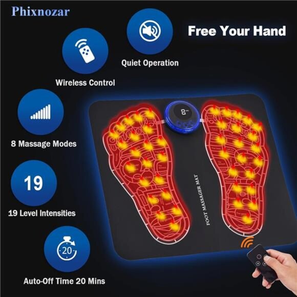 Foot Massager Mat for Muscle Relaxation,Back & Leg Foot Massage, TENS - Picture 7 of 8